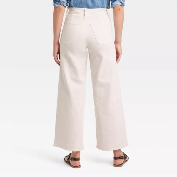 High-Rise Sailor Wide Leg Ankle Jeans - Picture 2 of 4